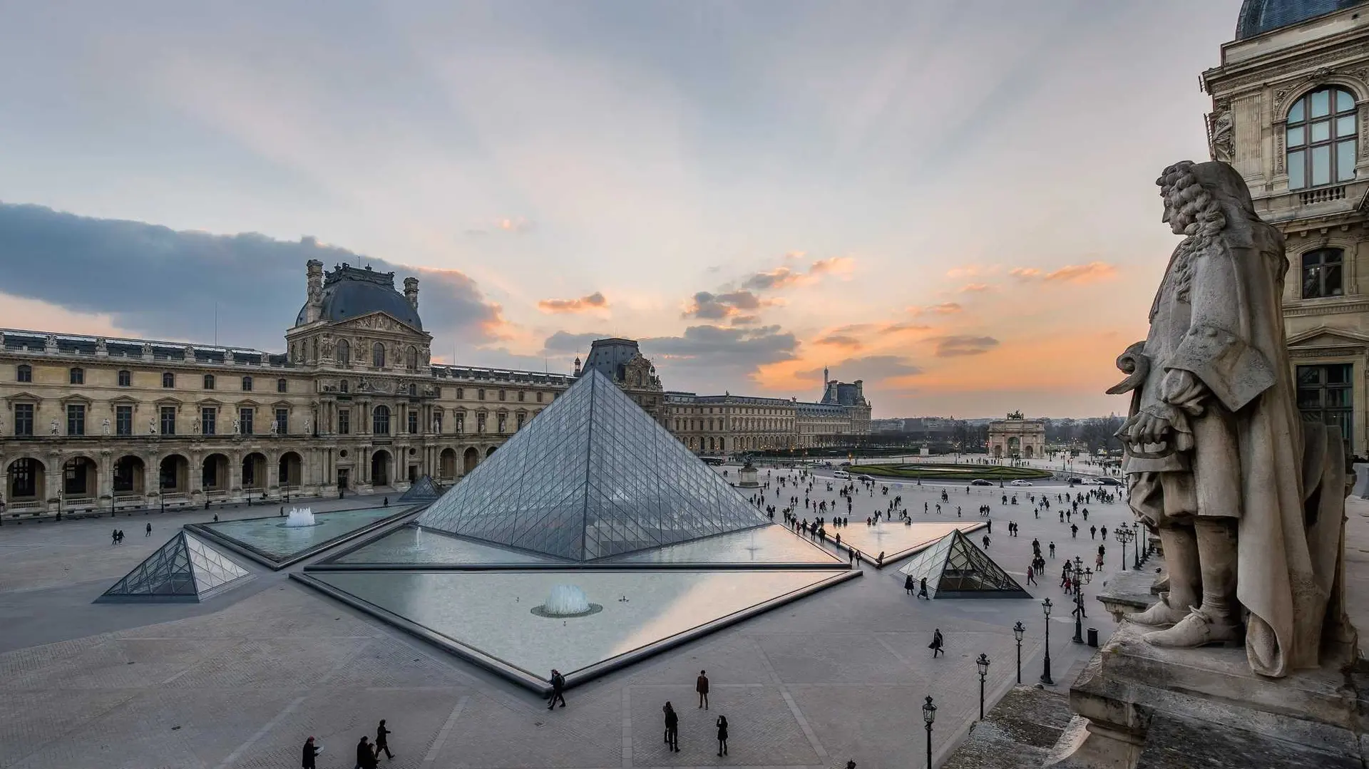 The Louvre pyramid in Paris.